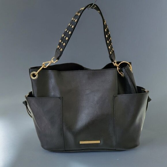 Steve Madden Bucket Bag with Brass Embellishments - Picture 1 of 14